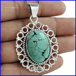 Sterling Silver December Natural Turquoise Sister Anniversary Pendant Jewelry