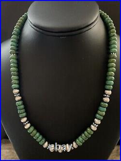 Sterling Silver Graduated Turquoise Bead Necklace