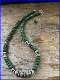 Sterling Silver Graduated Turquoise Bead Necklace