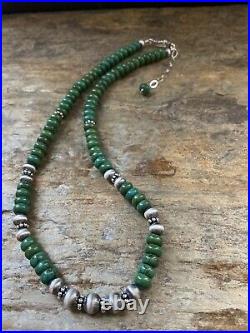 Sterling Silver Graduated Turquoise Bead Necklace