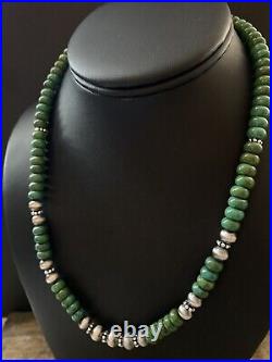 Sterling Silver Graduated Turquoise Bead Necklace