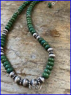 Sterling Silver Graduated Turquoise Bead Necklace