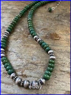 Sterling Silver Graduated Turquoise Bead Necklace