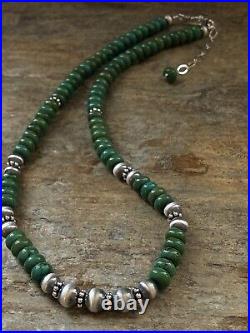 Sterling Silver Graduated Turquoise Bead Necklace