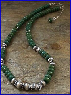 Sterling Silver Graduated Turquoise Bead Necklace