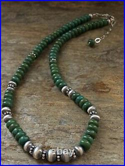 Sterling Silver Graduated Turquoise Bead Necklace