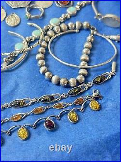 Sterling Silver Jewelry Lot Native American Mexico 925 Wear Sell Repurpose 512g