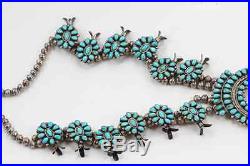 Sterling Silver NAVAJO ZUNI JM BEGAY Turquoise SQUASH BLOSSOM Old Pawn 180g