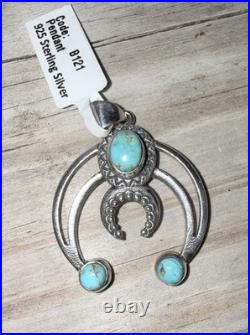Sterling Silver Naja Pendant Mohave Turquoise Native American