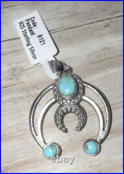 Sterling Silver Naja Pendant Mohave Turquoise Native American