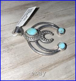 Sterling Silver Naja Pendant Mohave Turquoise Native American