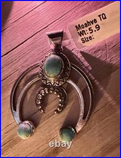 Sterling Silver Naja Pendant Mohave Turquoise Native American