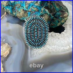Sterling Silver Native American Needlepoint Turquoise Women's Ring Size 6