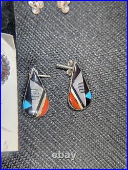 Sterling Silver Native Turquoise Jewelry Earrings For Sale