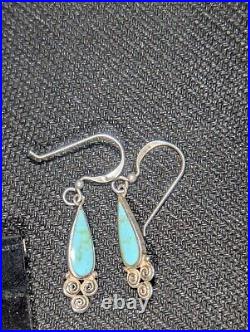 Sterling Silver Native Turquoise Jewelry Earrings For Sale