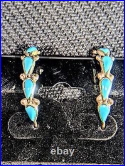 Sterling Silver Native Turquoise Jewelry Earrings For Sale