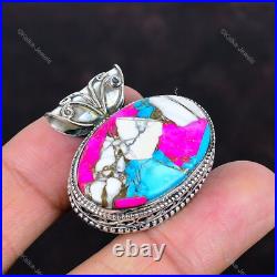 Sterling Silver Natural Cotton Candy Turquoise Vintage Bezel New Pendant Jewelry Sterling Silver Natural Cotton Candy Turquoise Vintage Bezel New Pendant Jewelry