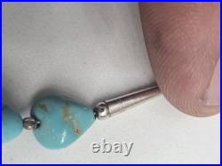 Sterling Silver Navajo Turquoise 20 Necklace & Earrings Set Sterling Silver Navajo Turquoise 20 Necklace & Earrings Set