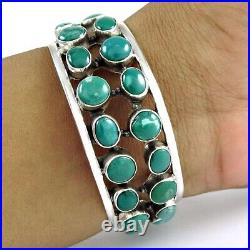 Sterling Silver Oval Turquoise Stone Engagement Wife Anniversary Bangle Jewelry