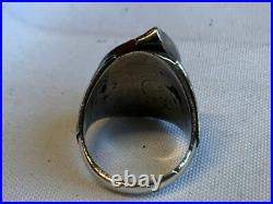 Sterling Silver Ring 16.77g Fine Jewelry Size 10.75 Turquoise Stones Drink Horn