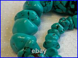 Sterling Silver Sally C Treasures SX Chunky Turquoise Necklace 18 Fine Jewelry