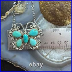 Sterling Silver Southwestern Style 5 Turquoise Butterfly 18 Necklace For Women Sterling Silver Southwestern Style 5 Turquoise Butterfly 18 Necklace For Women