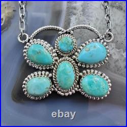 Sterling Silver Southwestern Style 6 Turquoise Butterfly 18 Necklace For Women Sterling Silver Southwestern Style 6 Turquoise Butterfly 18 Necklace For Women