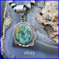 Sterling Silver Southwestern Style Round Turquoise Decorated Pendant For Women Sterling Silver Southwestern Style Round Turquoise Decorated Pendant For Women