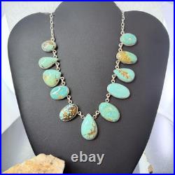Sterling Silver Southwestern Style Royston Turquoise 19 Necklace For Women