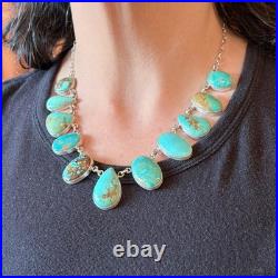 Sterling Silver Southwestern Style Royston Turquoise 19 Necklace For Women
