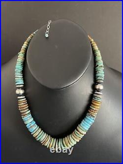 Sterling Silver Turquoise Bead Necklace 20 Inch