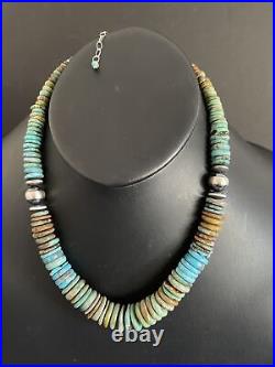 Sterling Silver Turquoise Bead Necklace 20 Inch