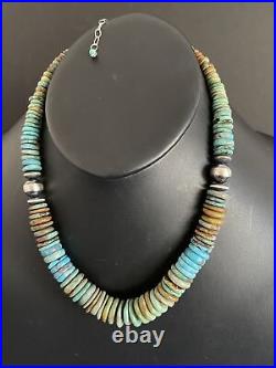 Sterling Silver Turquoise Bead Necklace 20 Inch