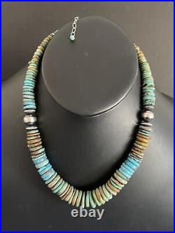 Sterling Silver Turquoise Bead Necklace 20 Inch