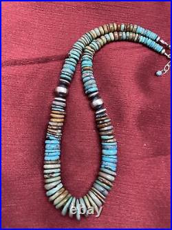 Sterling Silver Turquoise Bead Necklace 20 Inch