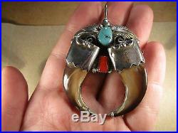 Sterling Silver & Turquoise/Bear Claw Pendant, Wydell Billie, Navajo, 28.6g