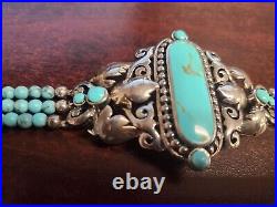 Sterling Silver & Turquoise CFJ Collins Fine Jewelry Southwestern Bracelet