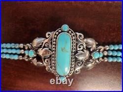 Sterling Silver & Turquoise CFJ Collins Fine Jewelry Southwestern Bracelet