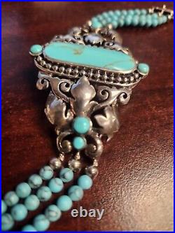 Sterling Silver & Turquoise CFJ Collins Fine Jewelry Southwestern Bracelet