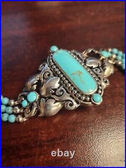 Sterling Silver & Turquoise CFJ Collins Fine Jewelry Southwestern Bracelet