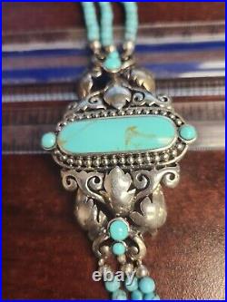 Sterling Silver & Turquoise CFJ Collins Fine Jewelry Southwestern Bracelet