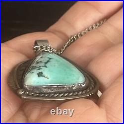 Sterling Silver Turquoise Charm Pendant Chain Necklace Jewelry