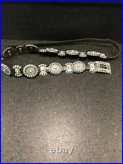 Sterling Silver & Turquoise Concho Belt by ANDY CADMAN (Navajo)