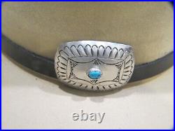 Sterling Silver & Turquoise Concho Hat Band