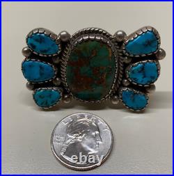 Sterling Silver Turquoise David Tune Vintage Navajo Adjustable Ring