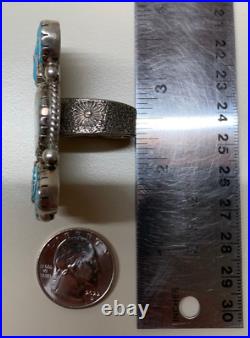 Sterling Silver Turquoise David Tune Vintage Navajo Adjustable Ring