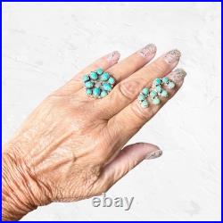 Sterling Silver & Turquoise Jewelry Set Adjustable Ring (Size 8) + Earrings Sterling Silver & Turquoise Jewelry Set Adjustable Ring (Size 8) + Earrings