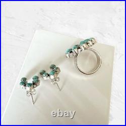 Sterling Silver & Turquoise Jewelry Set Adjustable Ring (Size 8) + Earrings Sterling Silver & Turquoise Jewelry Set Adjustable Ring (Size 8) + Earrings