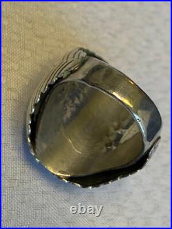 Sterling Silver Turquoise Ring 20.16g Fine Jewelry Size 10.25 Band Native Style Sterling Silver Turquoise Ring 20.16g Fine Jewelry Size 10.25 Band Native Style