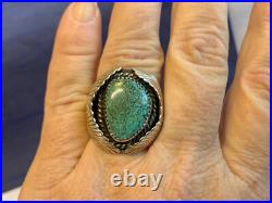 Sterling Silver Turquoise Ring 20.16g Fine Jewelry Size 10.25 Band Native Style Sterling Silver Turquoise Ring 20.16g Fine Jewelry Size 10.25 Band Native Style